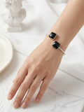 Silver Monalisa Rectangular Stone Bracelet