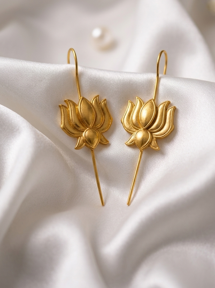 Lotus Cuff Earrings