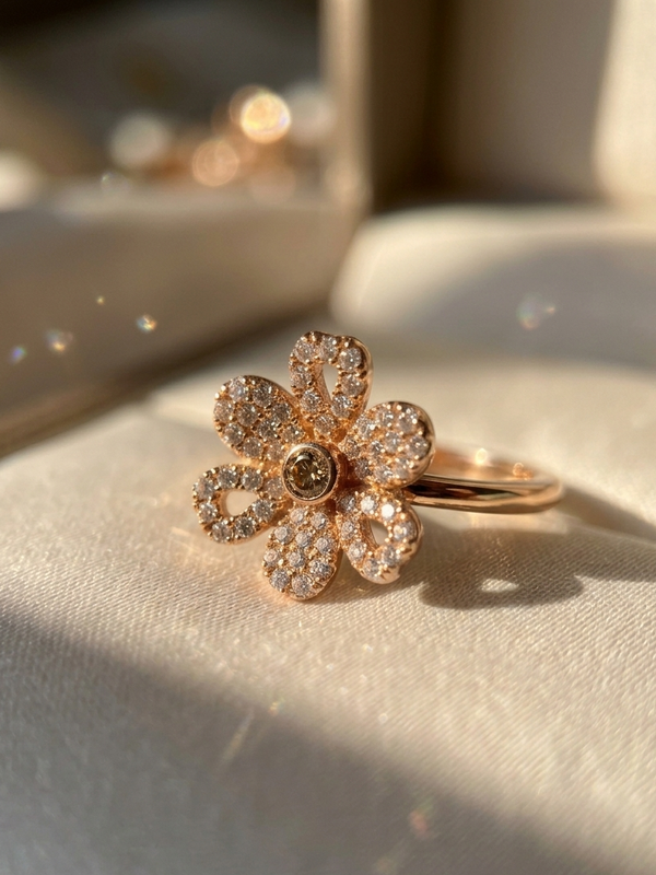 Diamond Ring Gold Plated