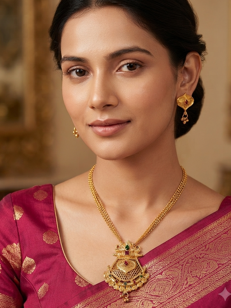 Traditional Gold-Plated Necklace without Chain