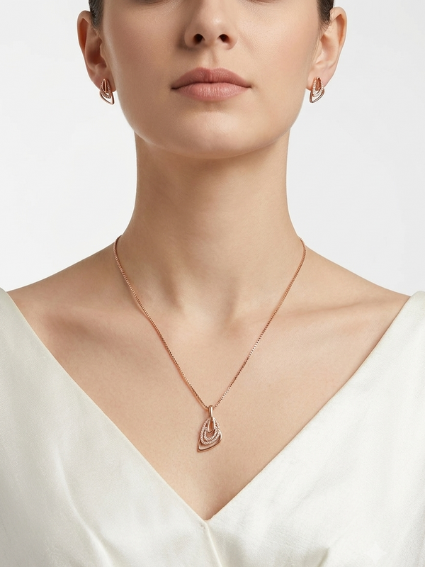 Elegant Rose Gold Pendant Set