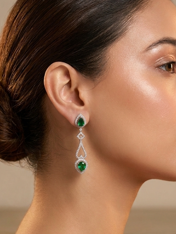 Crystal Rhinestone Dangle Long Earring
