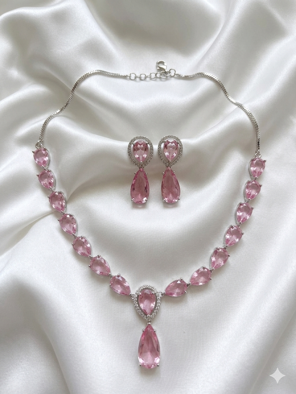 Luxury Teardrop AD Necklace Set