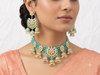 Designer Kundan Necklace set with Jhumkas style