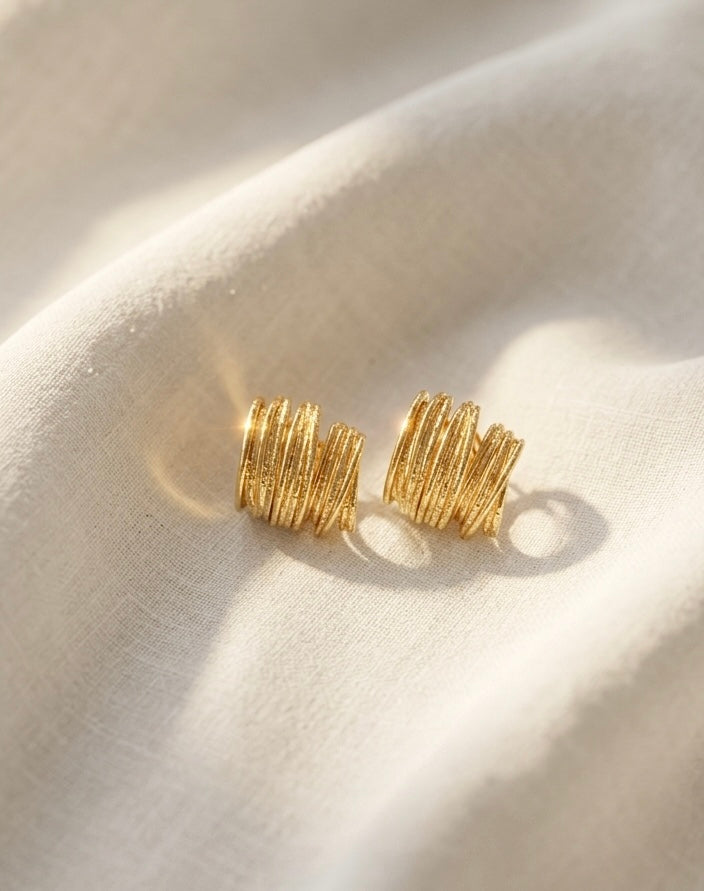 Gold Tone Square Stud