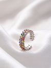 Meraki Trends Silver Plated Multistone Ring