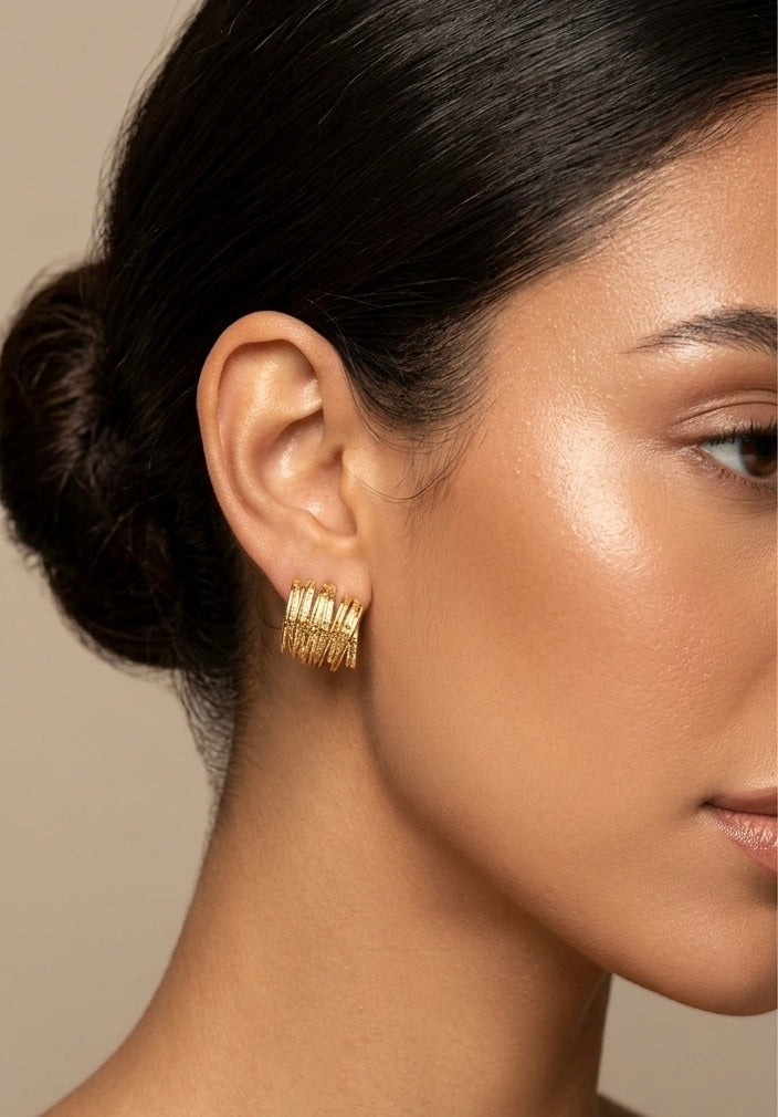 Gold Tone Square Stud