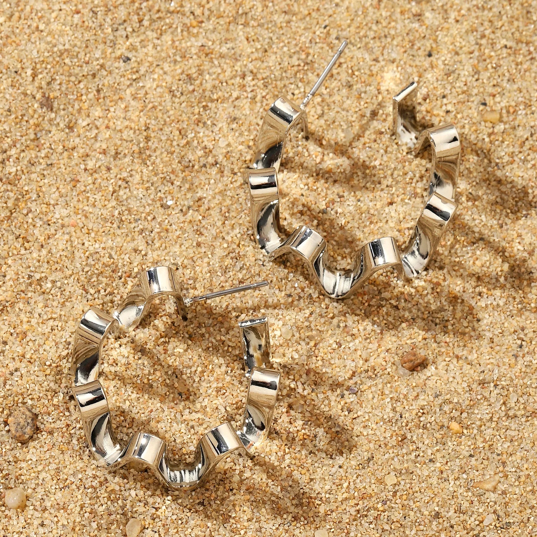 Zig - Zag Design Hoops