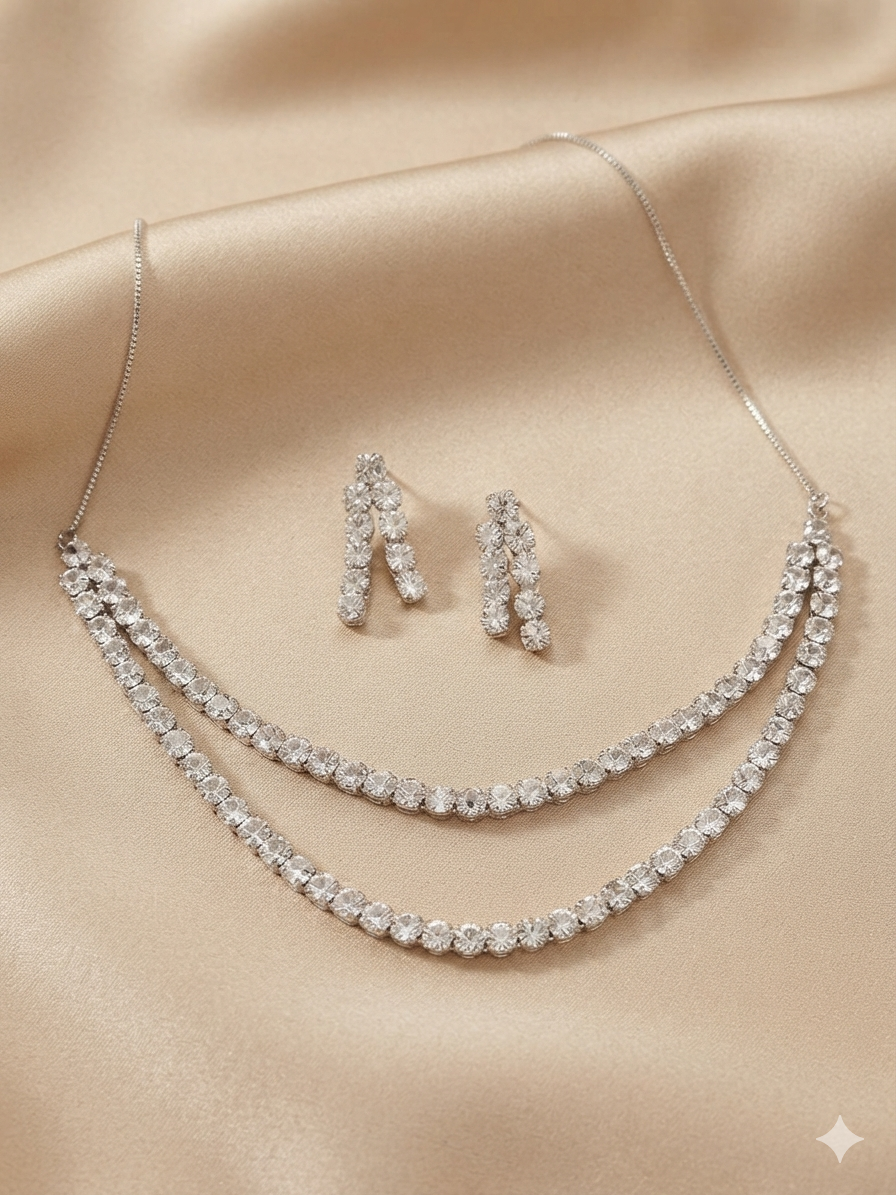 Double Layer Diamond Necklace