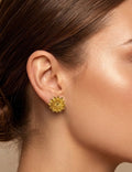 Floral Gold Stud Earrings