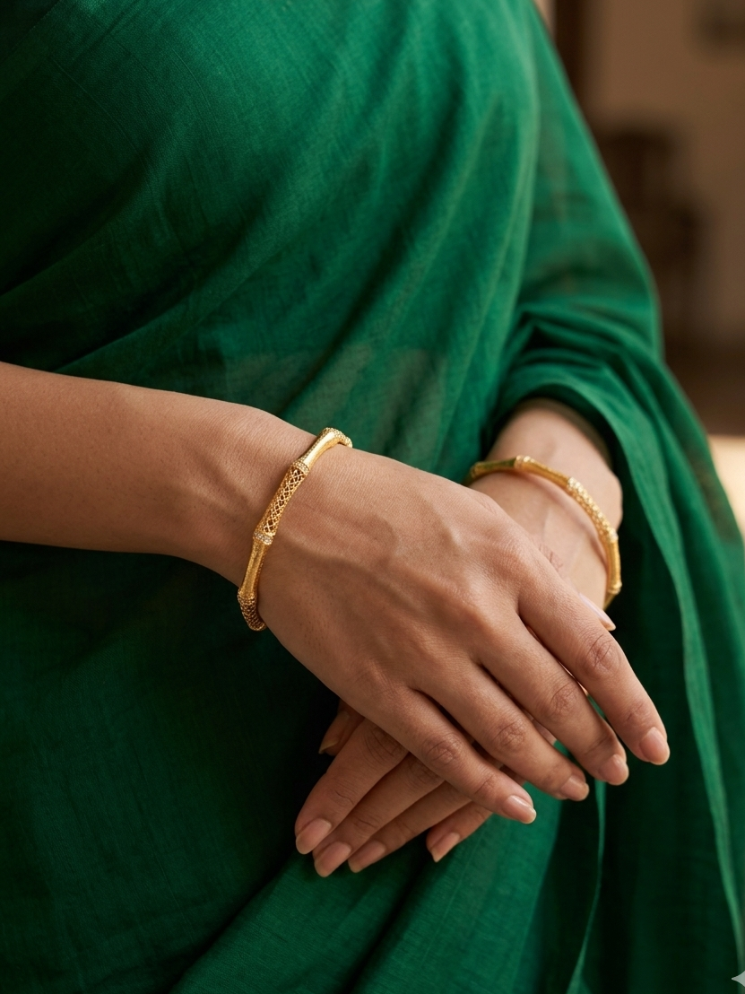 Golden Diamond Studded Bangles