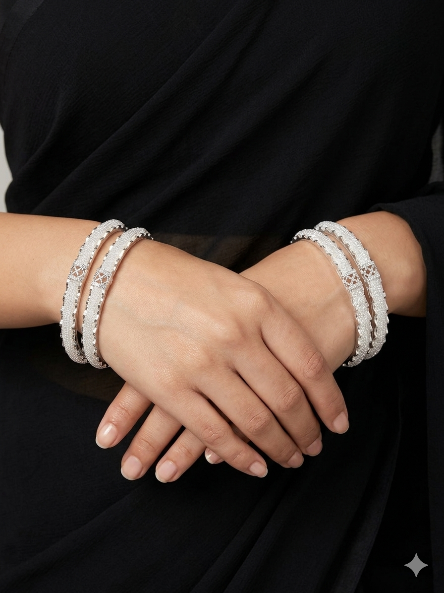 Meraki Elegant Alloy Bangles