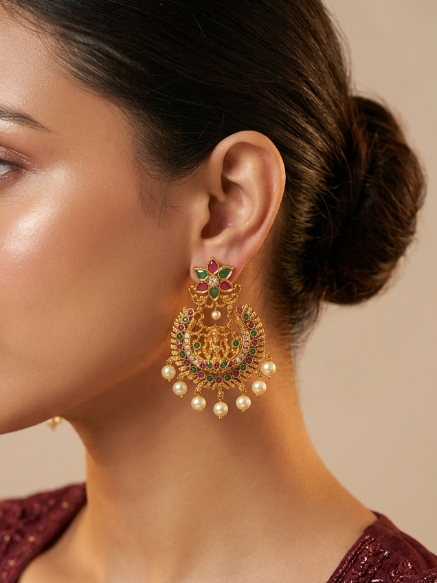 Temple Chand Beads Earrings