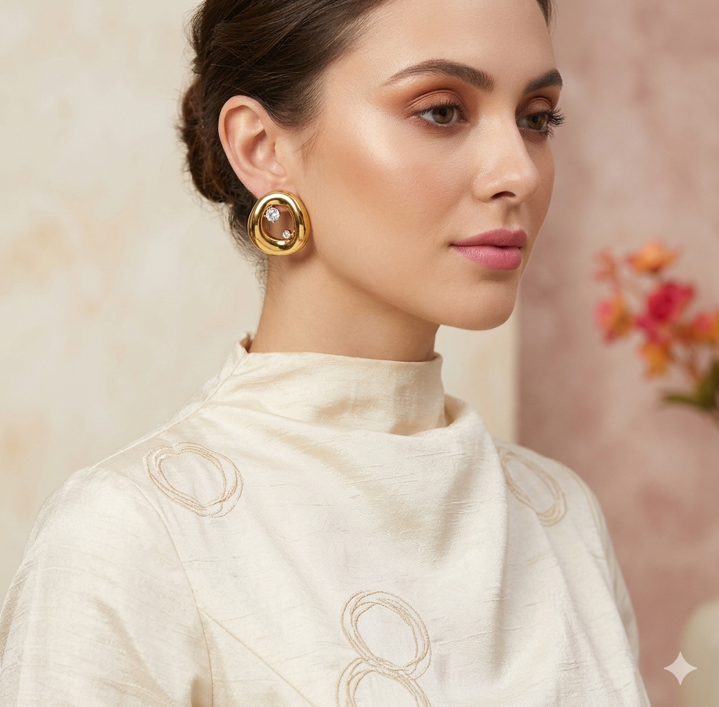 Stainless Steel Round Shape Earrings