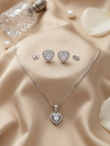 Heart Design Silver Pendant Set