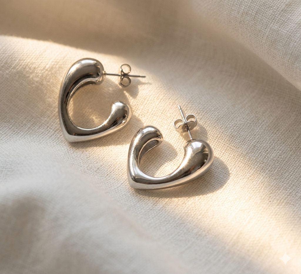 Curved V Golden Earrings