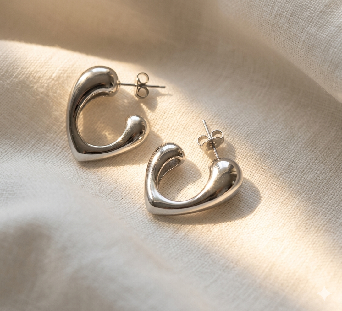 Curved V Golden Earrings