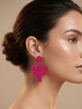 Beaded Cactus Earrings