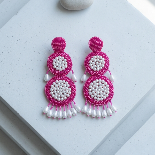 Floral Handmade Beaded Earrings