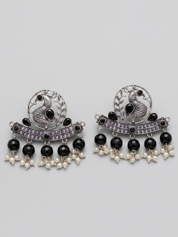 Dangling PeacockOxidized Earrings