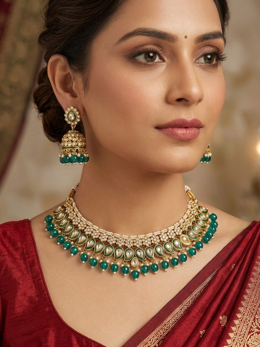 Meraki Gold Plated Pearl Necklace