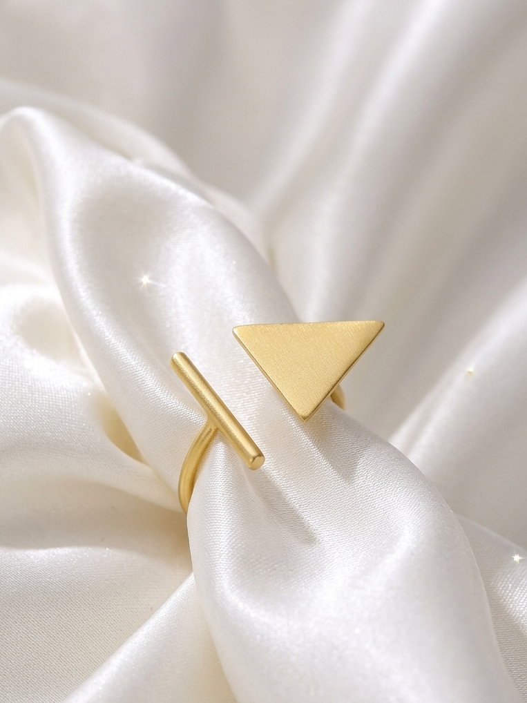 Gold Plated Triangular Ring