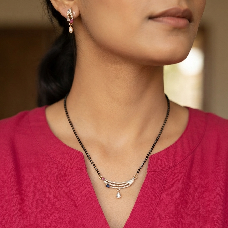 Stylish American Stone Mangalsutra