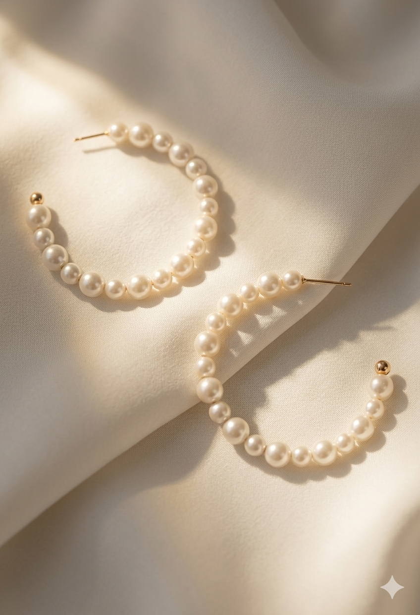 Pretty Pearl Hoops