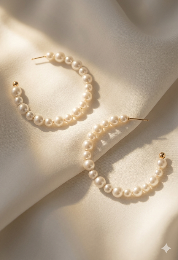 Pretty Pearl Hoops