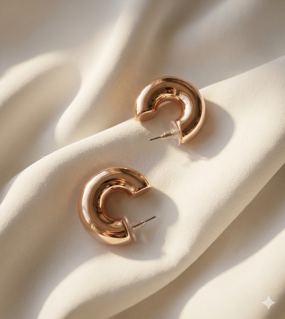 Gold Hoop Studs