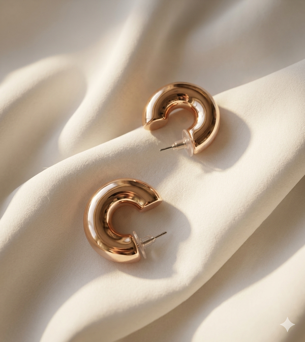Gold Hoop Studs