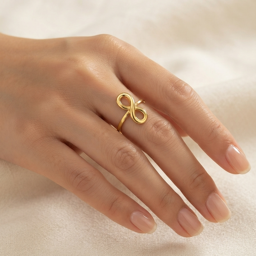 Stylish Infinity Gold Plated Ring
