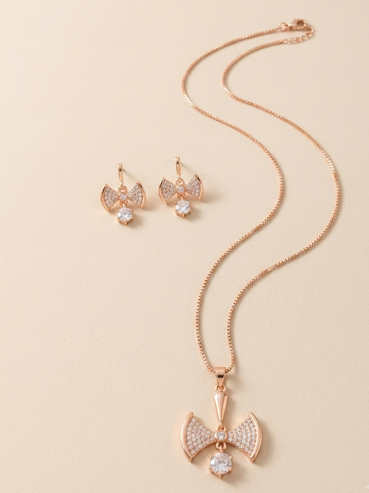 Damroo Style Rose Gold Plated Pendant Sets