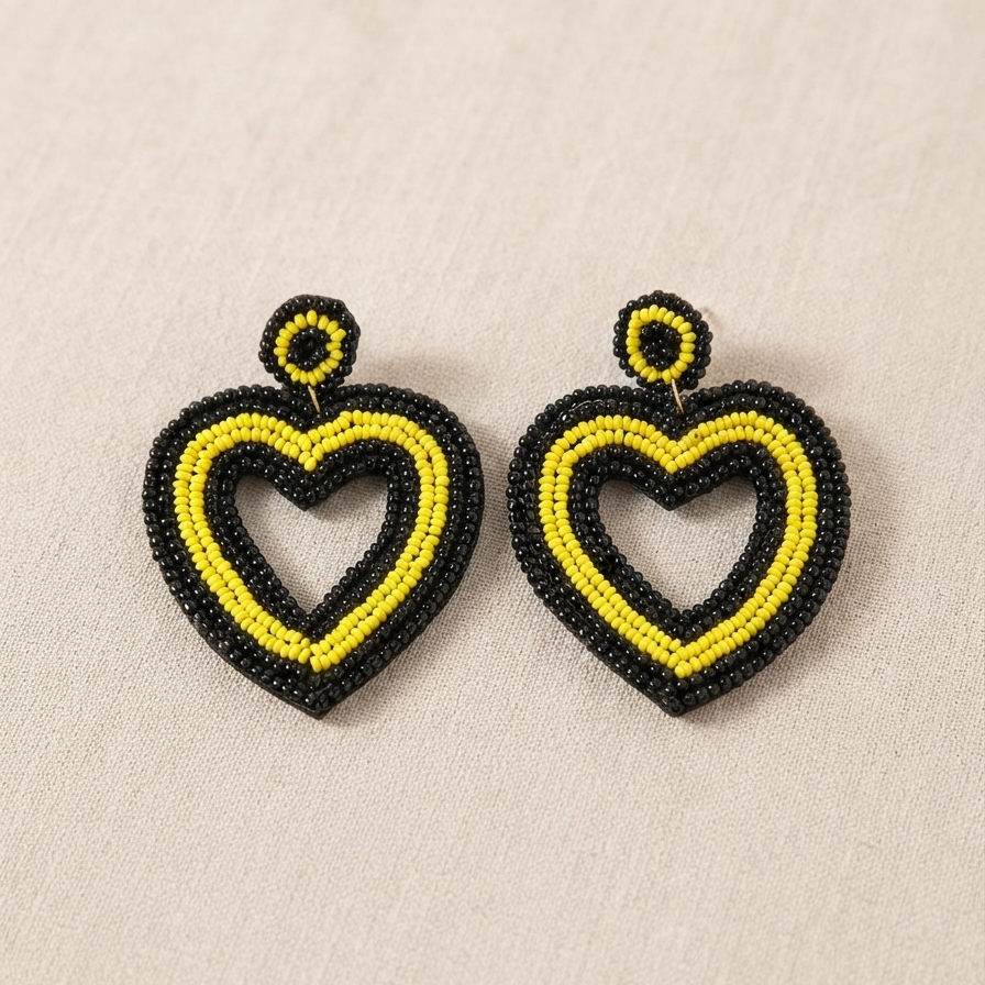 Heart Design Beads Earrings