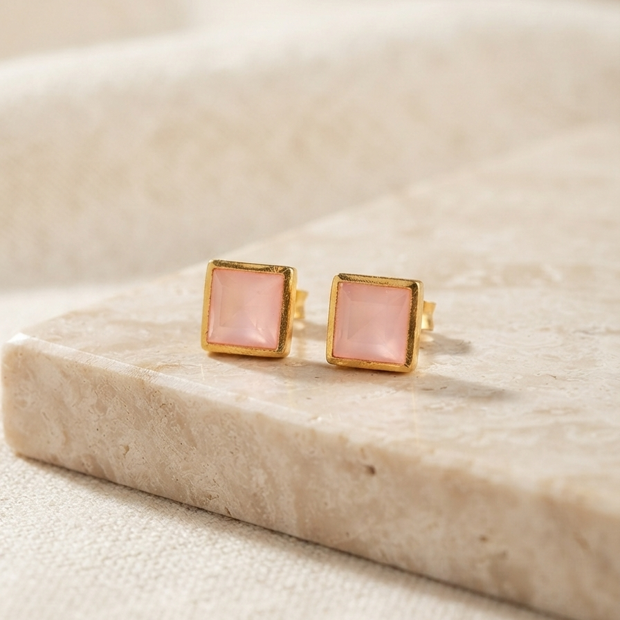 Square Shaped Stone Studded Earring