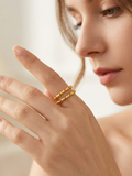 18KT Gold Plated Bamboo Ring