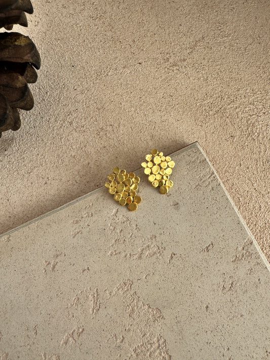 Gold Cluster Stud Earrings