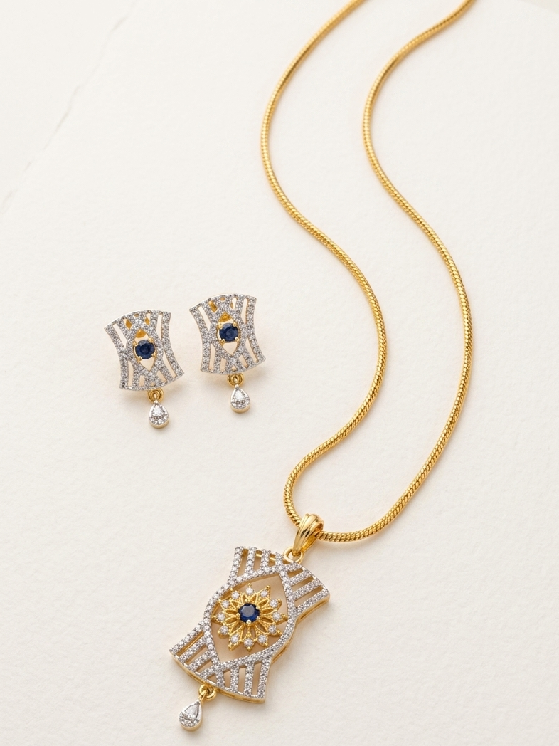 Blue Stone AD Pendant Set