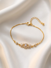 Meraki Gold Plated Bracelet With White Stone