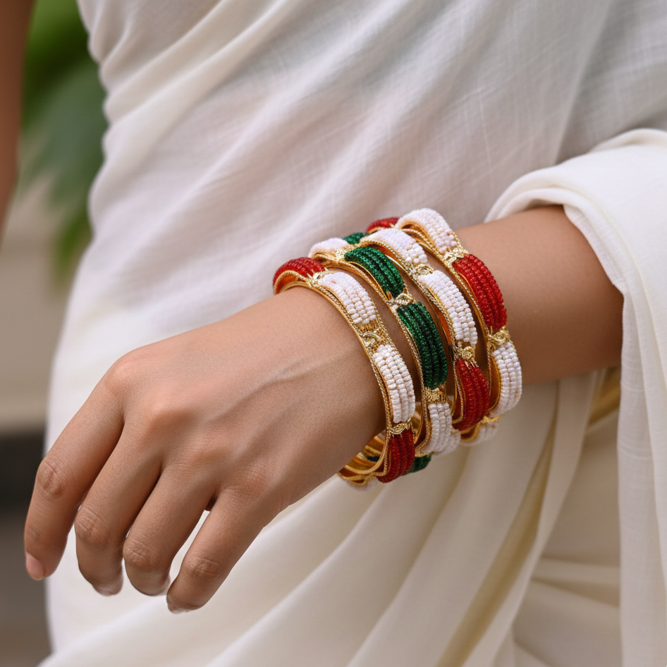 Pearl Elegance Multi Moti Bangles