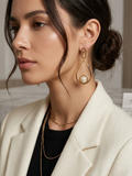 Oval Shape Gold Plated Earring