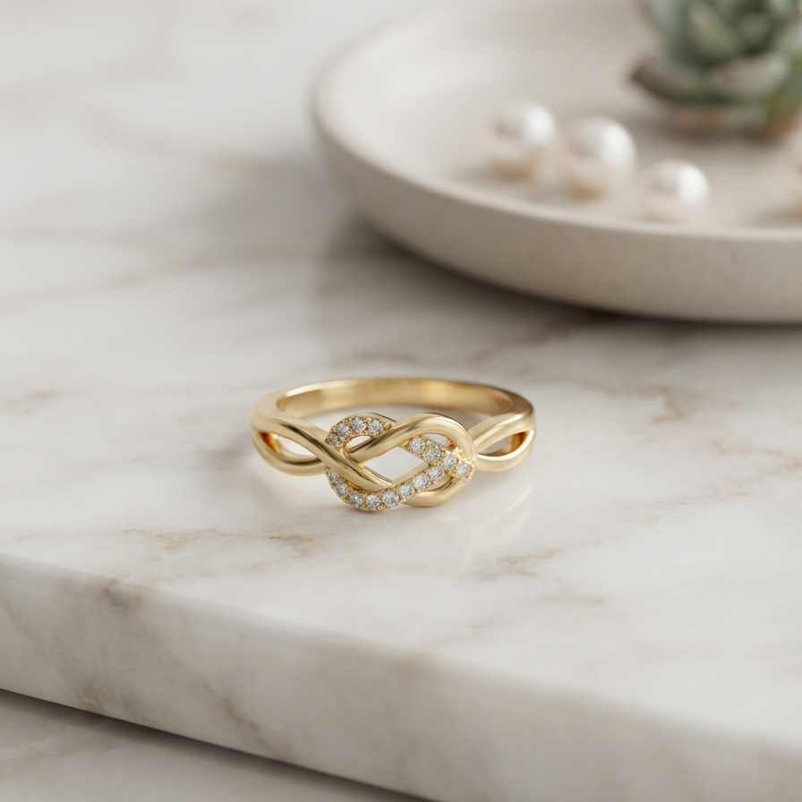 Sterling Infinity Twined Glam Ring