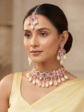 Pink Blossom Handcrafted Haldi-Mehndi Floral Set for Fashionable Women