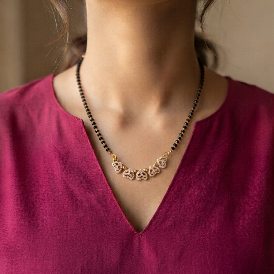 Heart Shape Rose Gold Managalsutra