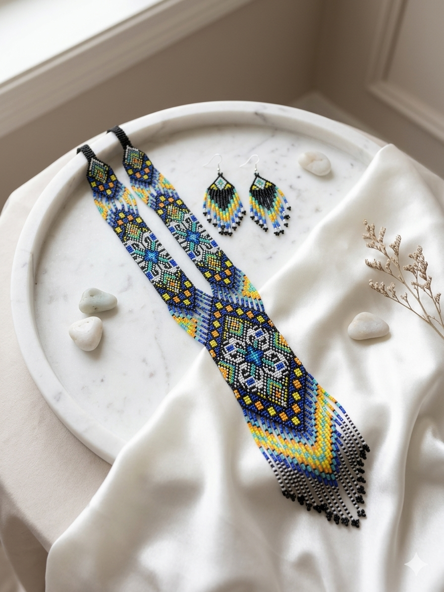 Gorgeous Handmade Necklace With Earrings