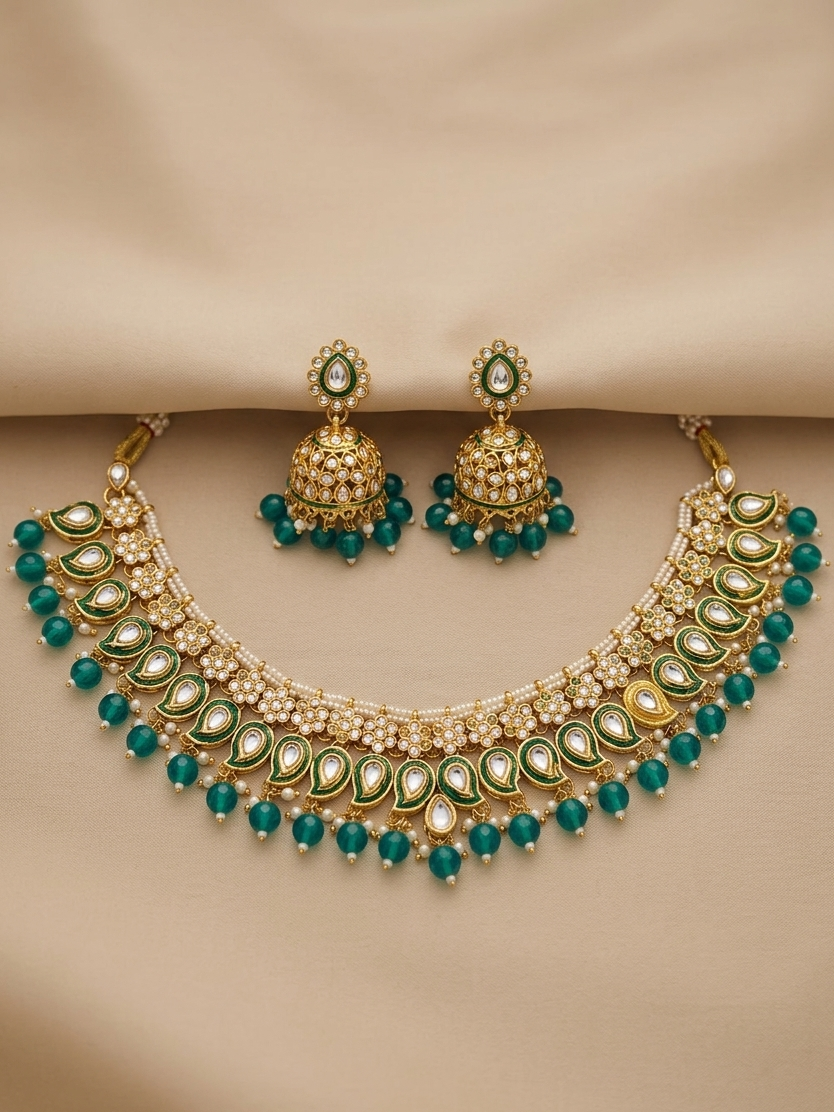 Meraki Gold Plated Pearl Necklace