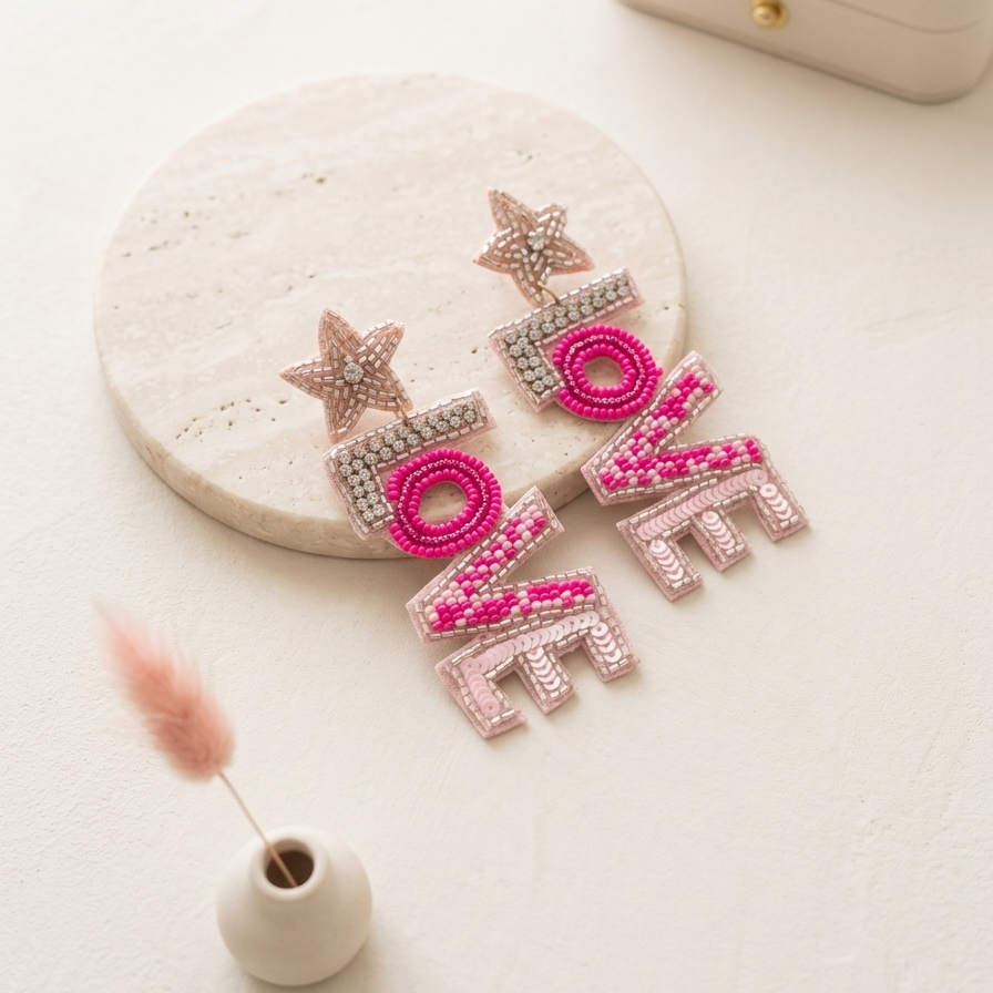 LOVE Design Beads Earrings