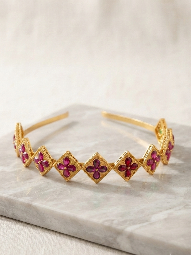 Meraki Multi Color Stone Matha Patti Hairband