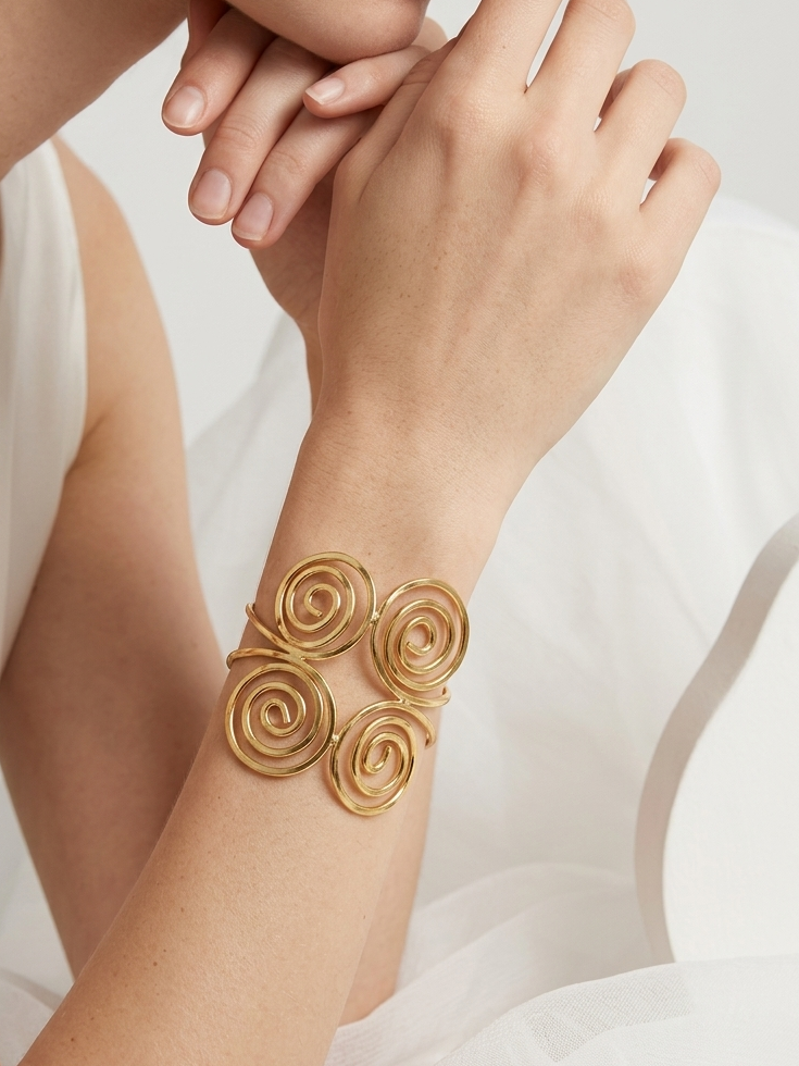 Gold Tone Spiral Bracelet