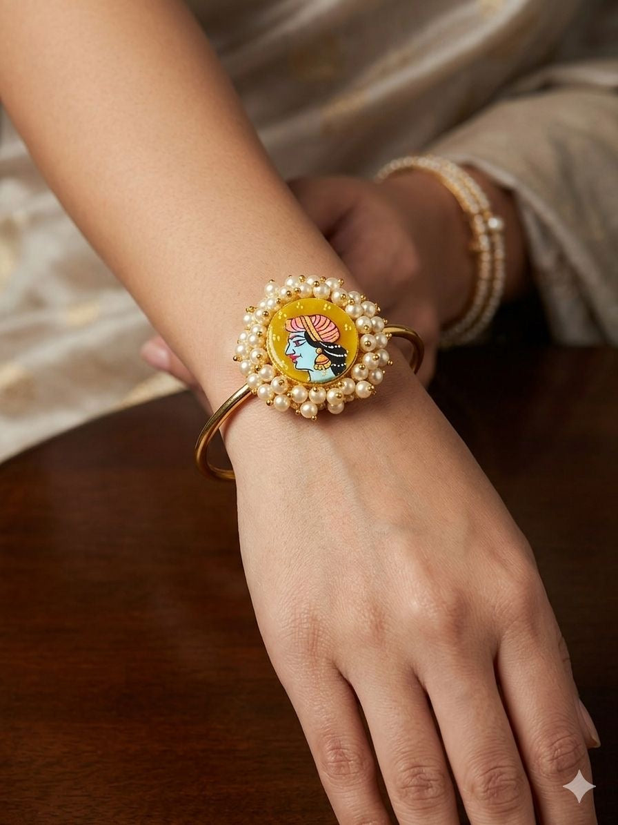 Gold Plated Handcrafted Pearl Bracelet